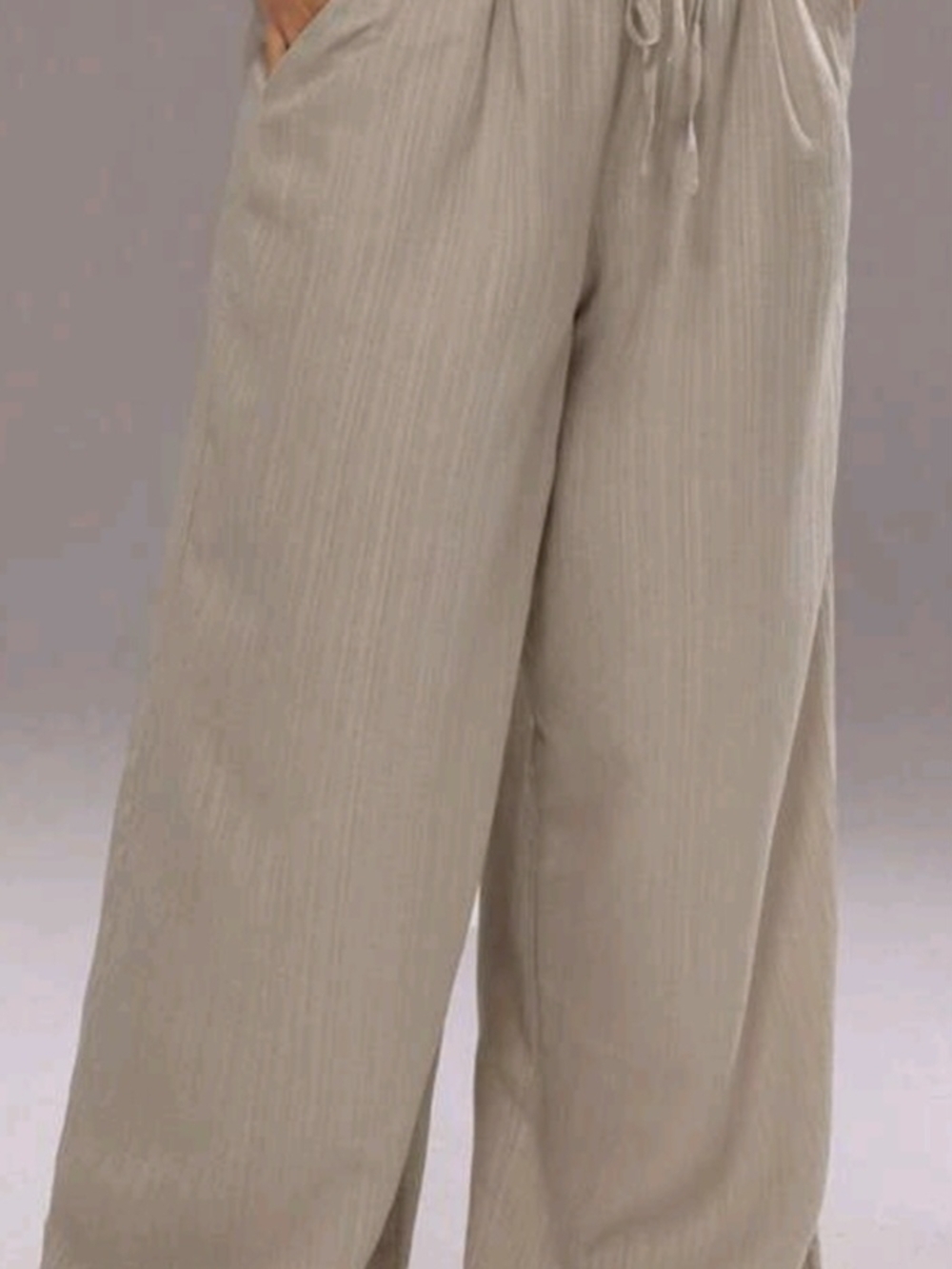 Women's Wide-Leg Drawstring Pants — Taupe